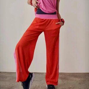 Free People Movement FPM Nothing But Net Mesh Track Pants in Flame Womens Size S